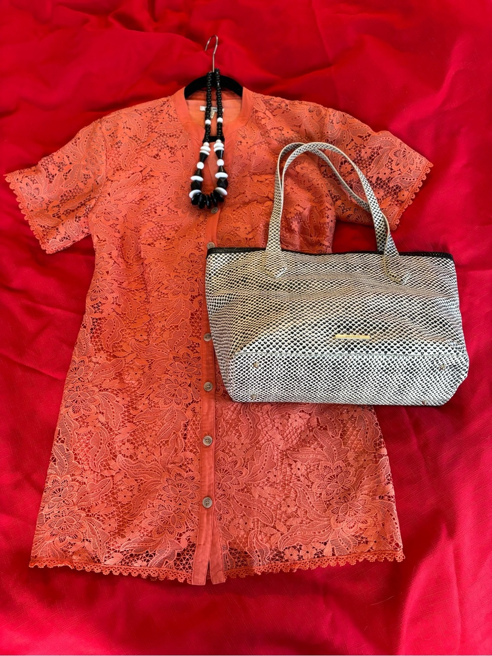 Outfits To Go, Amuse Society Lace Dress, Brahmin Leather Tote Bag & Necklace
